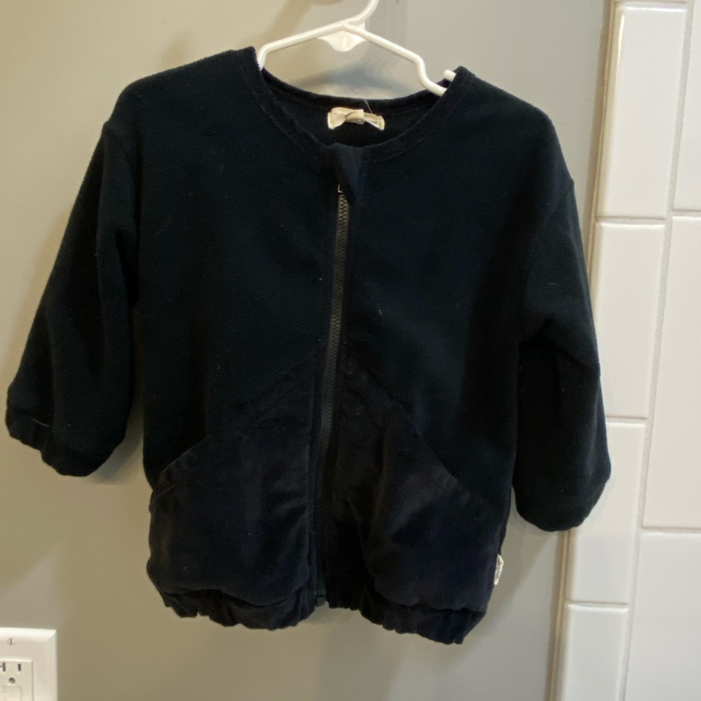 Greige Black Fleece Coat / Size 18-24m / EUC